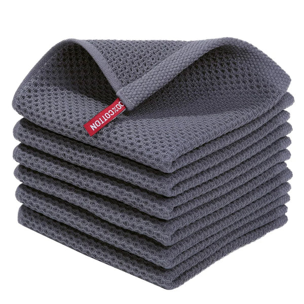 Waffle Weave Cotton Kitchen Towels