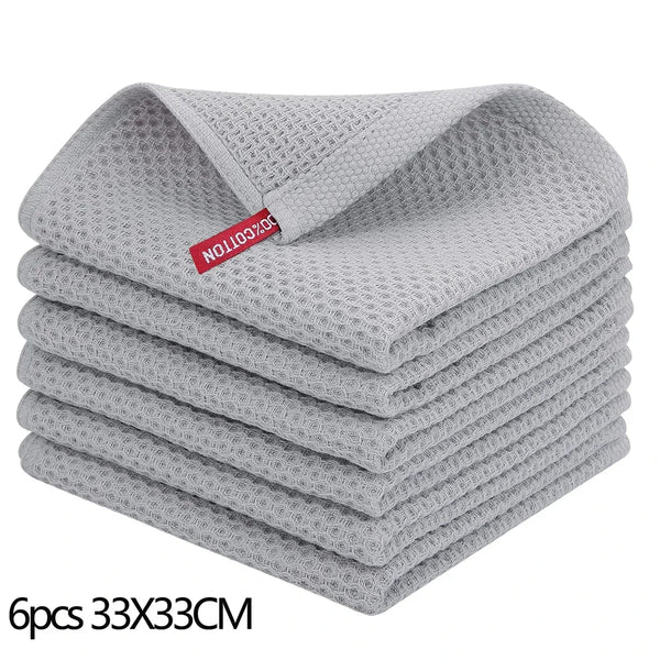 Waffle Weave Cotton Kitchen Towels