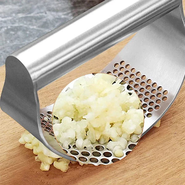 Stainless Steel Garlic Press - Effortless Manual Crusher