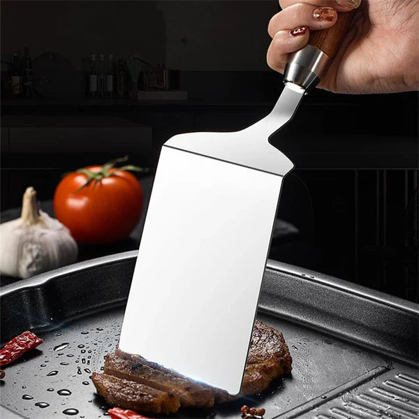 Square Head Stainless Steel Spatula with Wood Handle